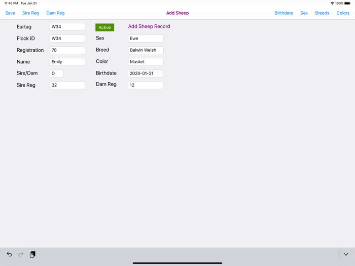 Sheep Pedigree Database