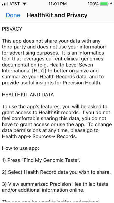 Precision Health Records Tool screenshot 2