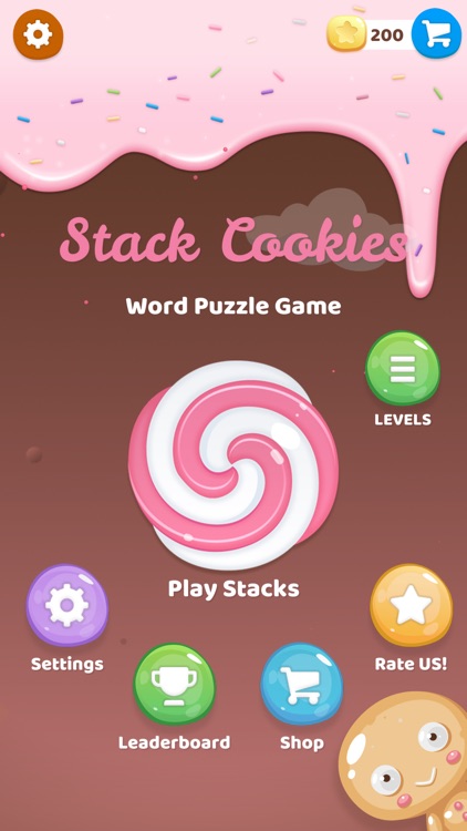 Stack Cookies Word Puzzle Game