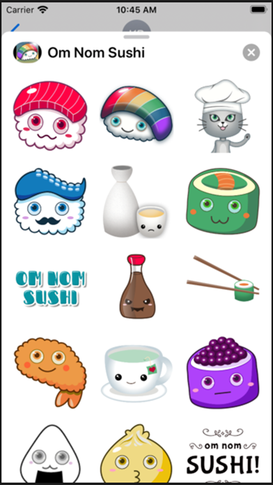 Om Nom Sushi Stickers screenshot 2