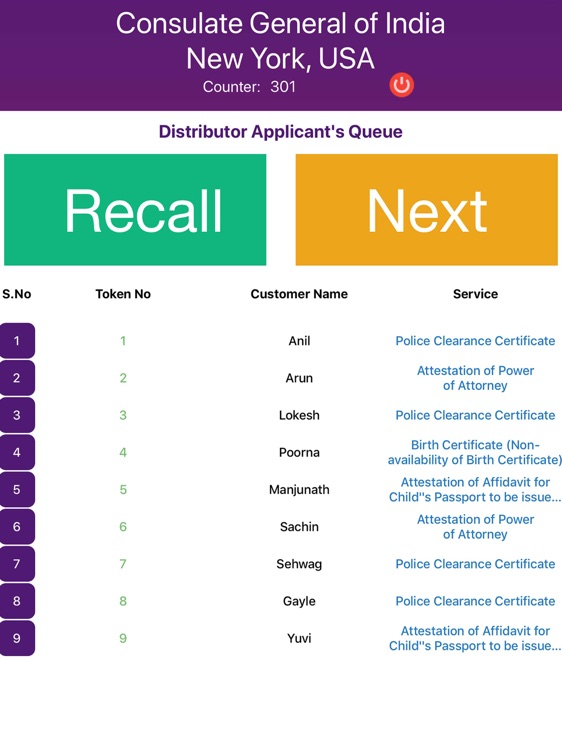 Token System ConsulateNY