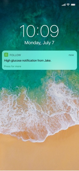 Dexcom Follow app screenshot