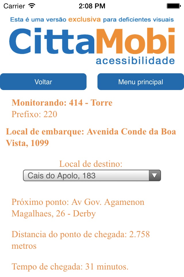 Acessibilidade - CittaMobi screenshot 3