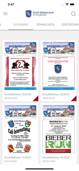 Groß-Bieberauer Anzeigeblatt