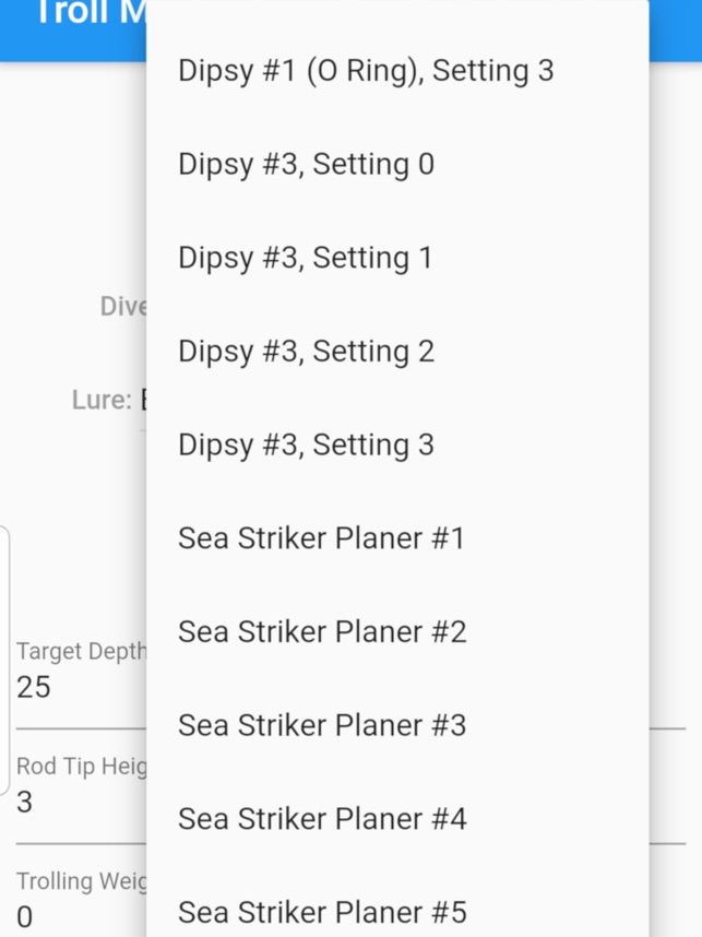 Sea Striker Planer Size Chart