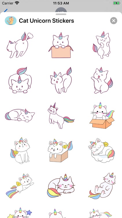 Cat Unicorn Stickers