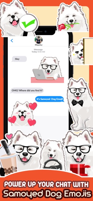 Samoyed Dog Emoji Sticker Pack(圖3)-速報App