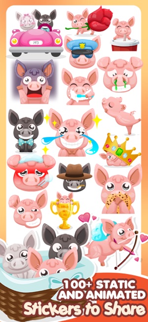 Mini-Pig Pet Emoji Stickers(圖2)-速報App