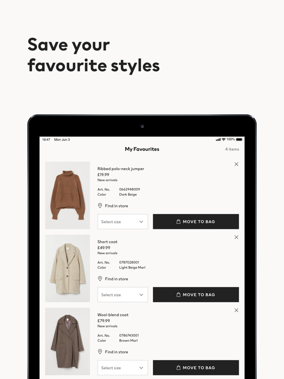 H&M - we love fashion iPad app afbeelding 3