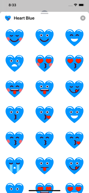 Heart Blue Love Emoji Stickers