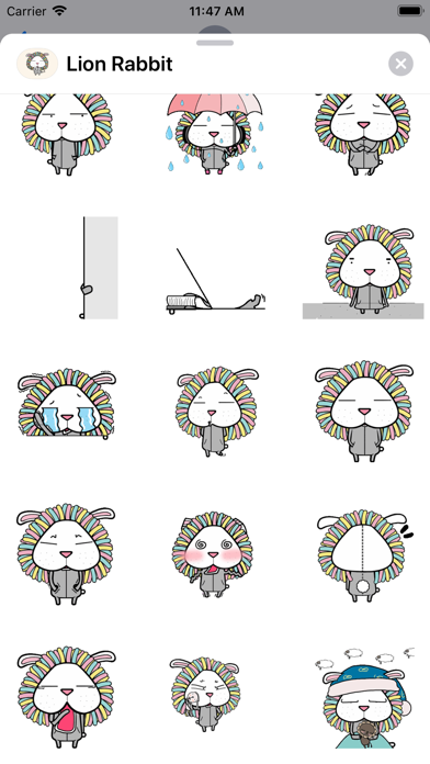 Lion Rabbit Animated Stickers screenshot 2
