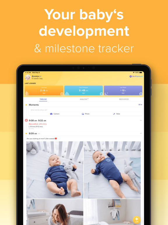 Glow Baby - Baby Tracker of Breastfeeding, Diapers screenshot