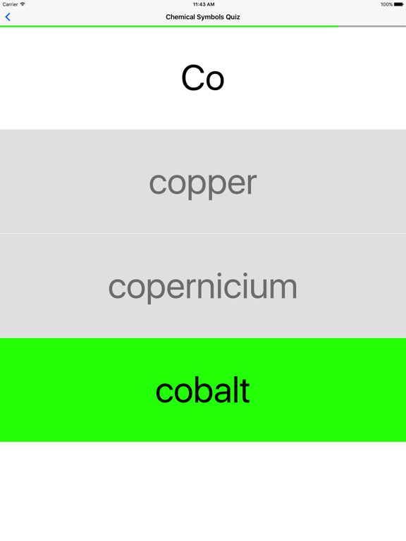 Chemical Symbols Quiz screenshot 3