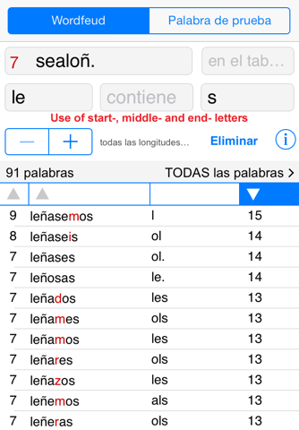 WordsFinder/WF Español screenshot 2