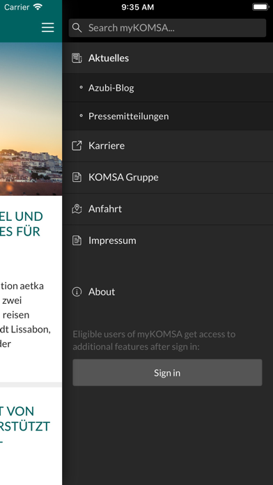 myKOMSA App screenshot 2