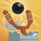 Shoot a cannonball to keep a castle safe from invaders