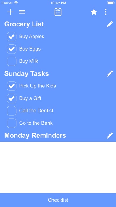 Checklist screenshot 2