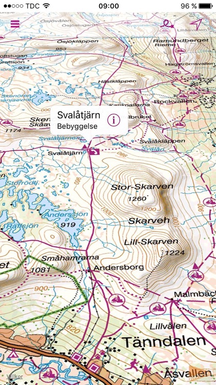 Mountain Map Sweden