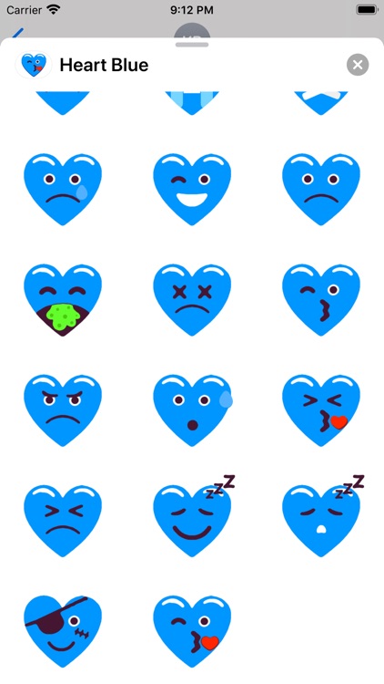 Heart Blue Love Emoji Stickers screenshot-4