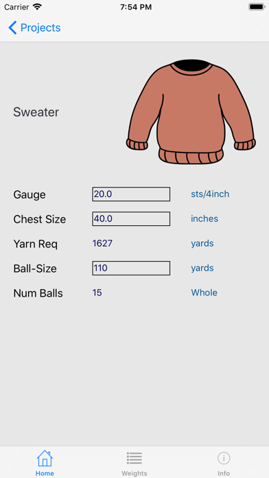 Screenshot #2 pour Knitting Yarn Calc Pro