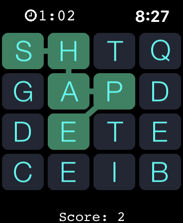 Screenshot #3 for Word Swipe for Watch