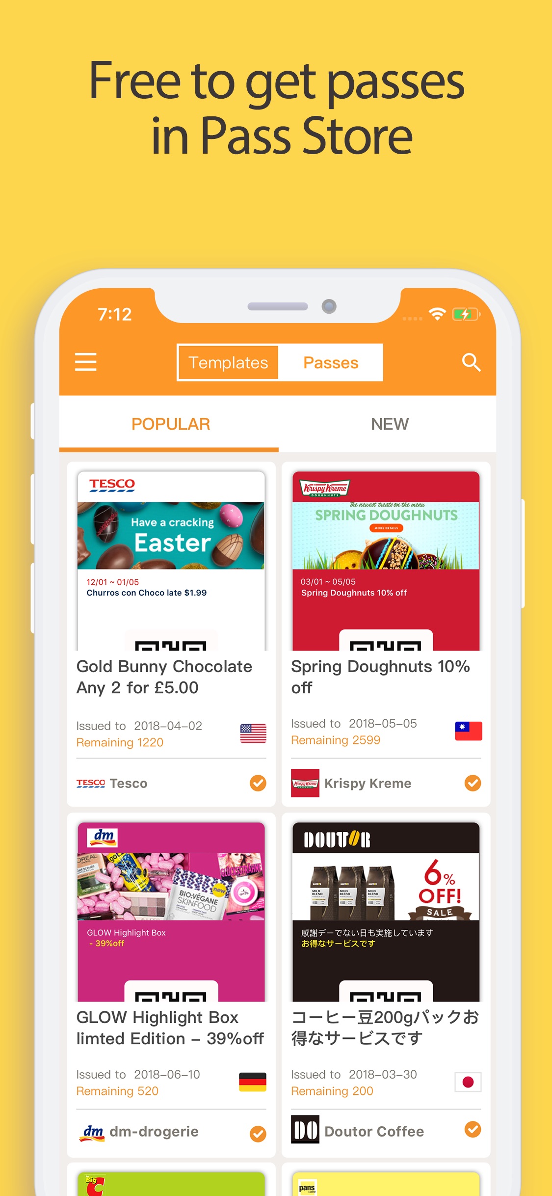 Screenshot do app Pass2U Wallet - cartões / cupo