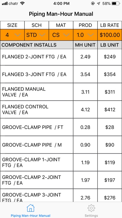 Piping Man-Hour Manual screenshot-8