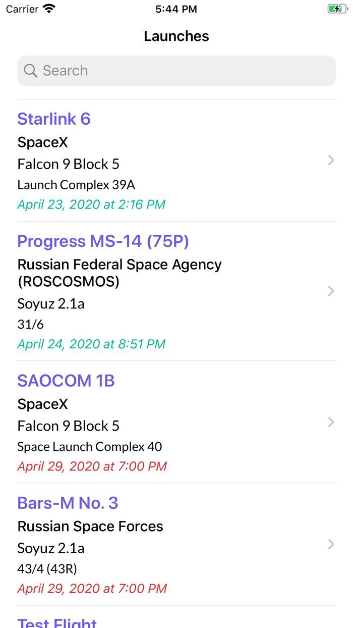 Liftoff Track Rocket Launches