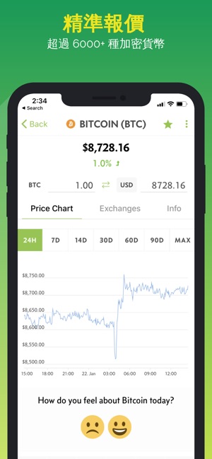 App Store 上的 Coingecko 比特幣和加密貨幣行情