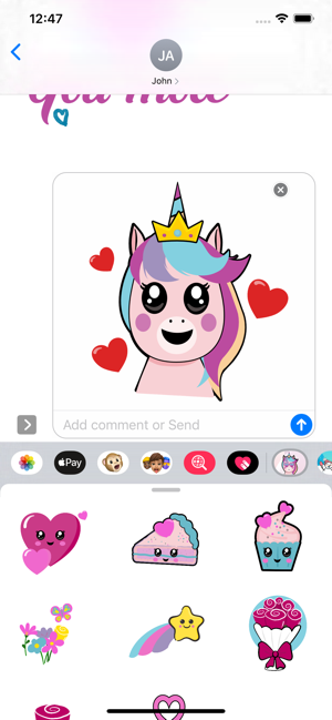 Unicorn Valentine Sticker(圖6)-速報App