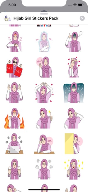 Hijab Girl Stickers Pack(圖4)-速報App