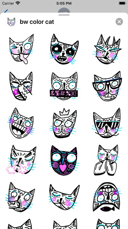 Drawn Cat - Emoji and Stickers