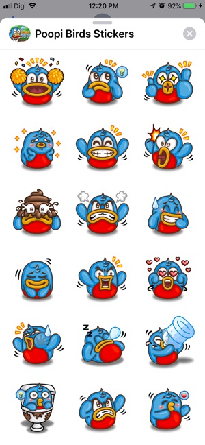 Poopi Birds Stickers