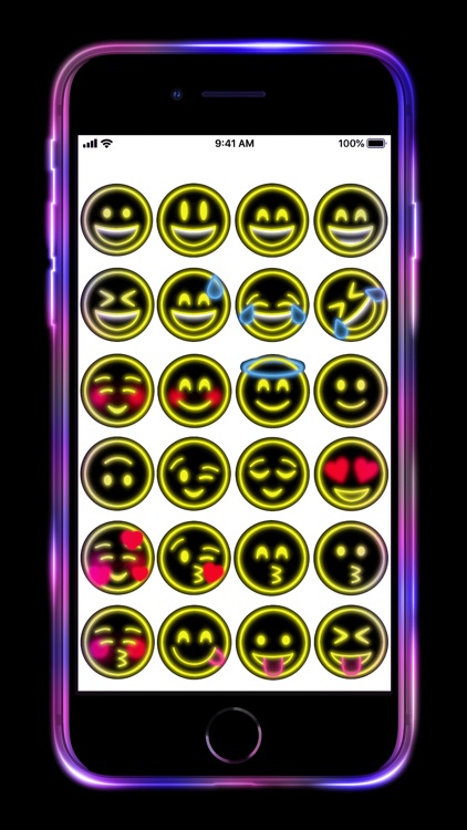 Neon Emoji iStickers Animated