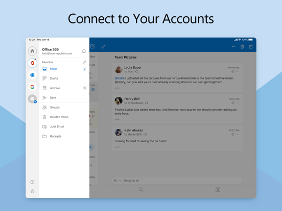 iPad Image of Microsoft Outlook