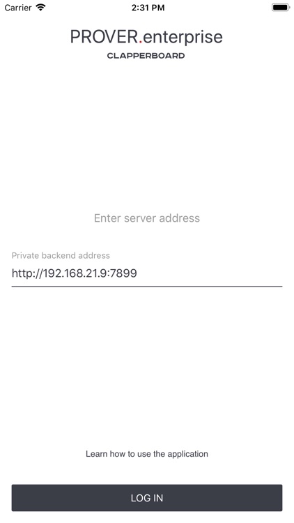 PROVER Enterprise Clapperboard