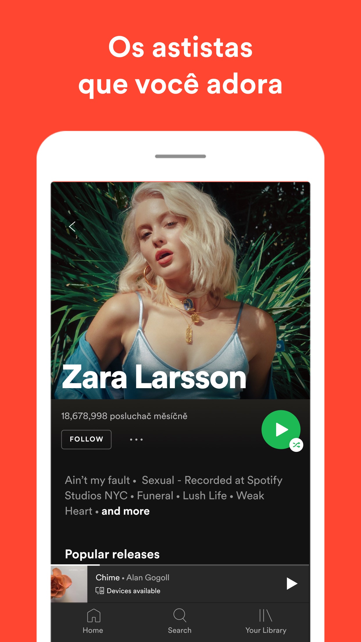 Screenshot do app Spotify - Música e Podcasts