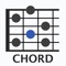 This simple guitar chord app shows diagrams and components of the chord