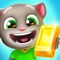 Players run and chase the robber, exploring the fun endless running worlds of Talking Tom Gold Run