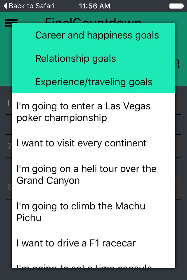 FinalCountdown Bucket List App screenshot 2