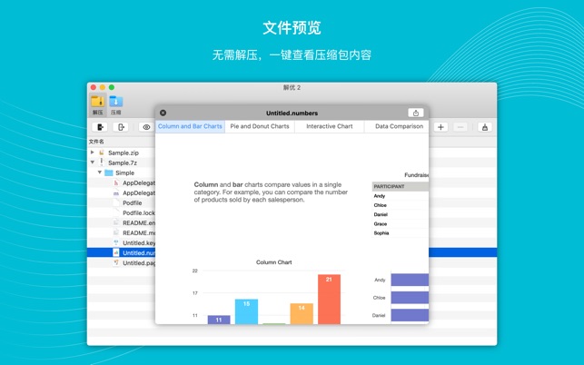 Mac App Store 上的 解优2 专业的7z Rar Zip 解压缩工具