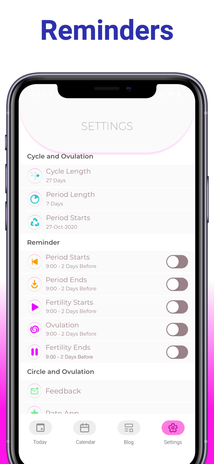 PC Period Tracker Widget