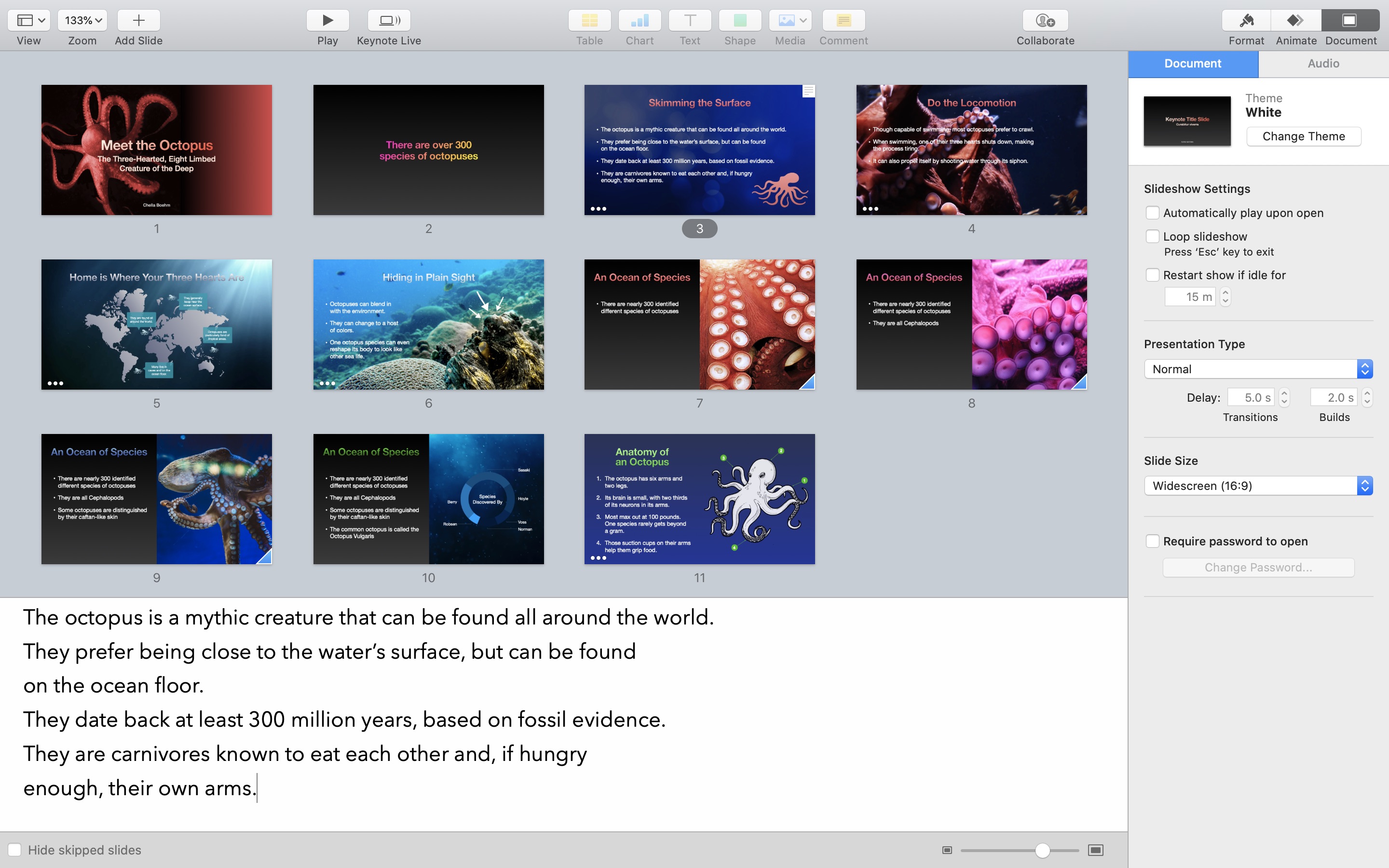 Screenshot do app Keynote