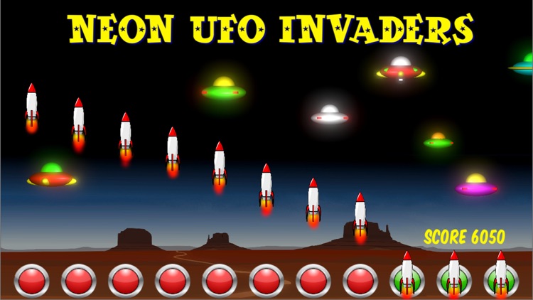 Neon UFO Invaders Pro
