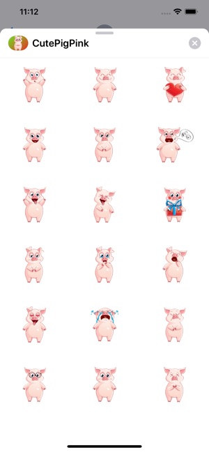 Cute Pig Pink Sticker(圖2)-速報App