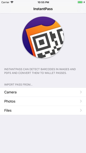 InstantPass: Barcode to Wallet