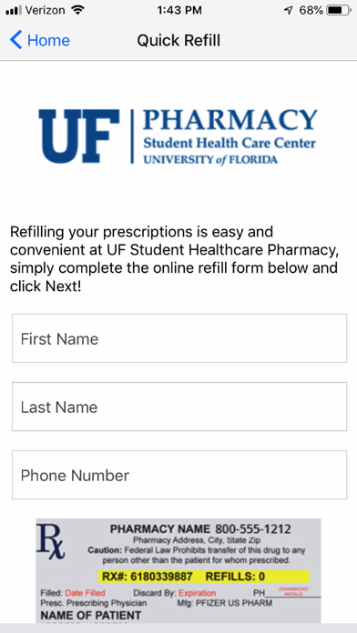UF Student Health Pharmacy screenshot 4