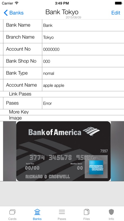Card・Bank・Password Security