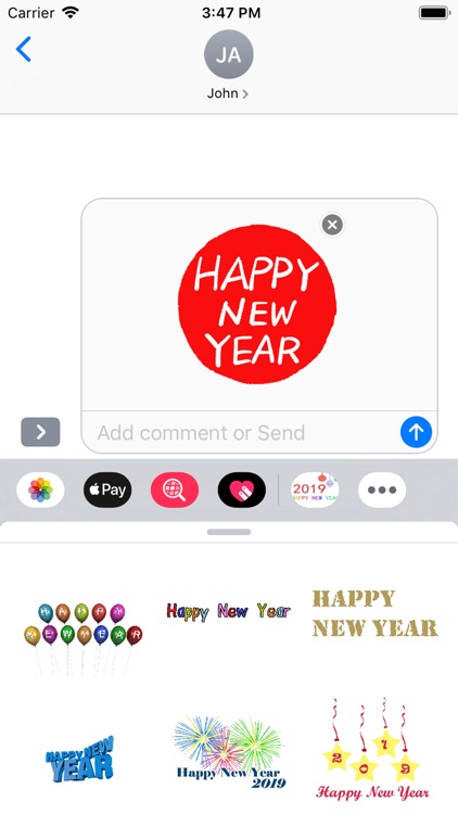 wish New Year stickers 2019