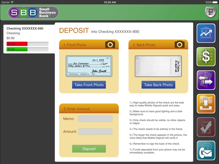 Small Business Bank for iPad